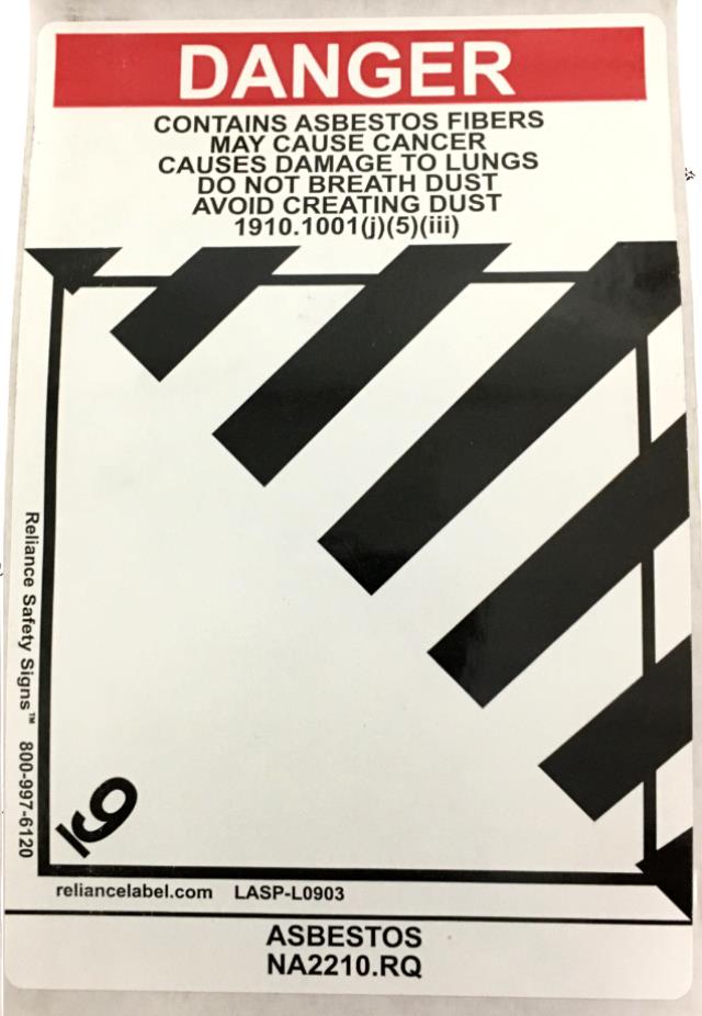 Rental store for Asbestos Class 9 Label 4 x6   500 Roll in Boston MA